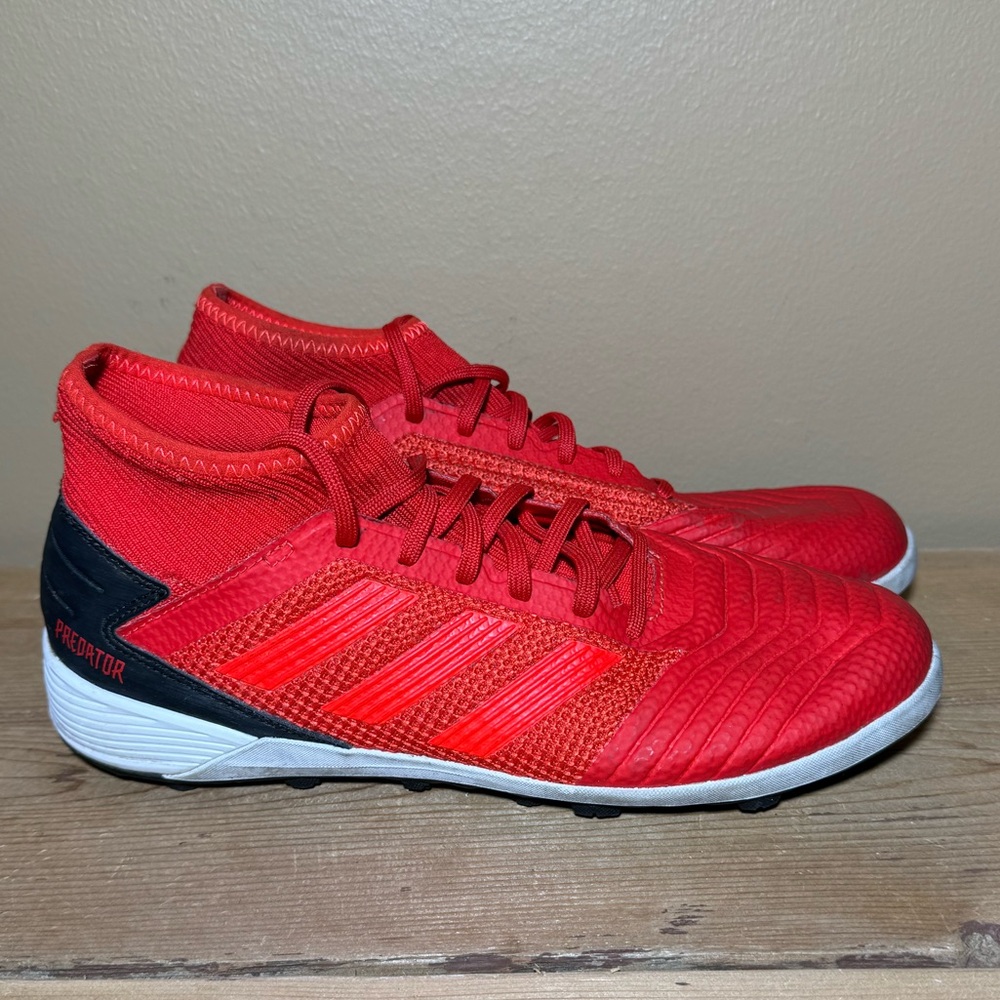 Adidas Predator Tango 19.3 Turf Shoes Red/Black Low Top Lace Up Men’s Size 7.5